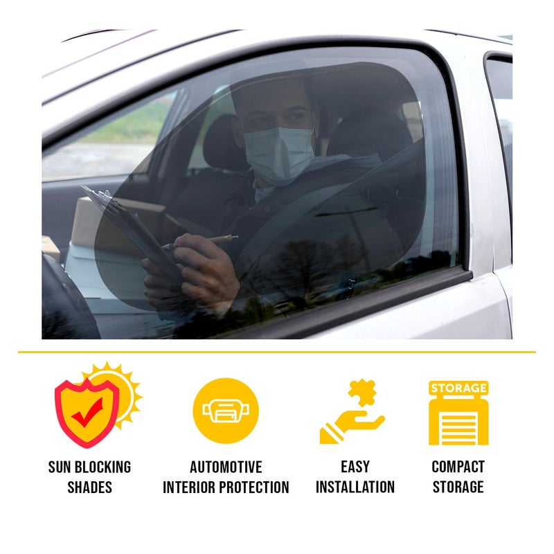 ZONETECH Zone Tech Side Window Cling On Sun Shades- 2-Pack Mesh Car Pop-Up Non Suction Cups Needed Sun-Shield - Image 3
